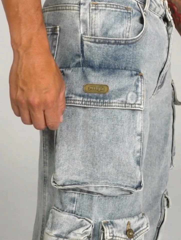 Pants Men's  Jeans Pockets & Zipper Details - Image 3 of 4