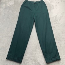 VTG Pendleton Womens Virgin Wool Trousers Green Size 10 Wide Leg Pleated