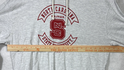 North Carolina State University Long Sleeve Hooded T Shirt Gray Large - Picture 8 of 10