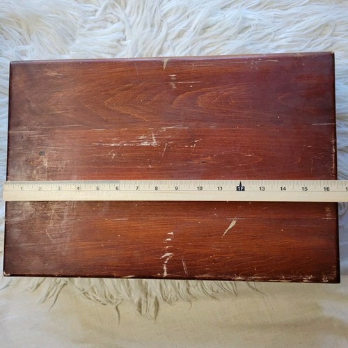 PIASTRA TUDOR VINTAGE ONIEDA Argenteria in legno posate antiappannamento scatola portaoggetti - Foto 3 di 7