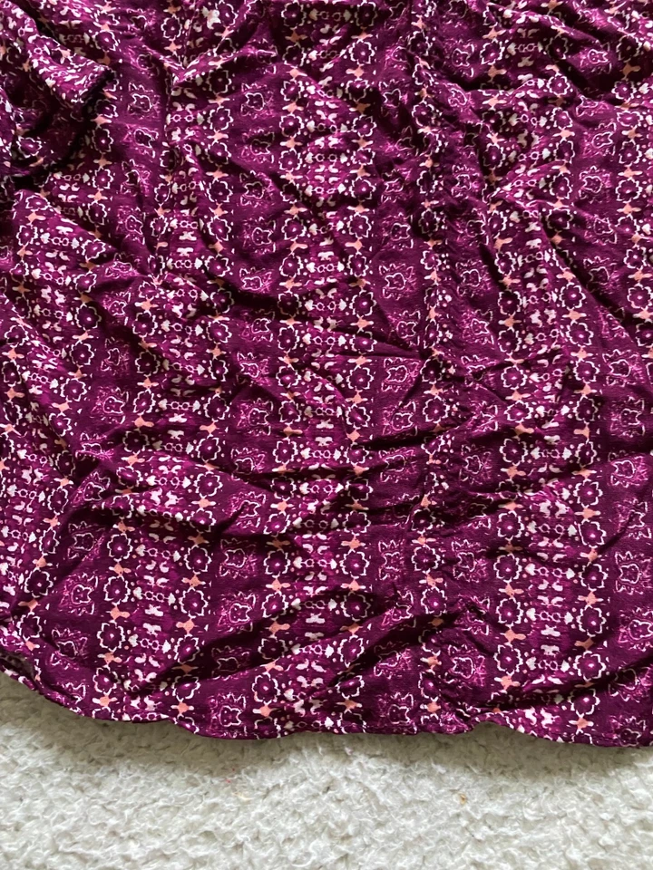 Blusa Henley Laura Scott Mujer Floral Manga Larga Acampanada Púrpura Talla XL Foto 2 de 4