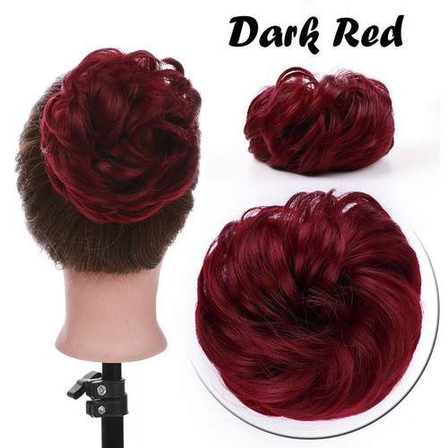 Messy Curly Fake Hair Bun Piece Extensions Hairpiece Hair Clip In Scrunchie US - Picture 66 of 97