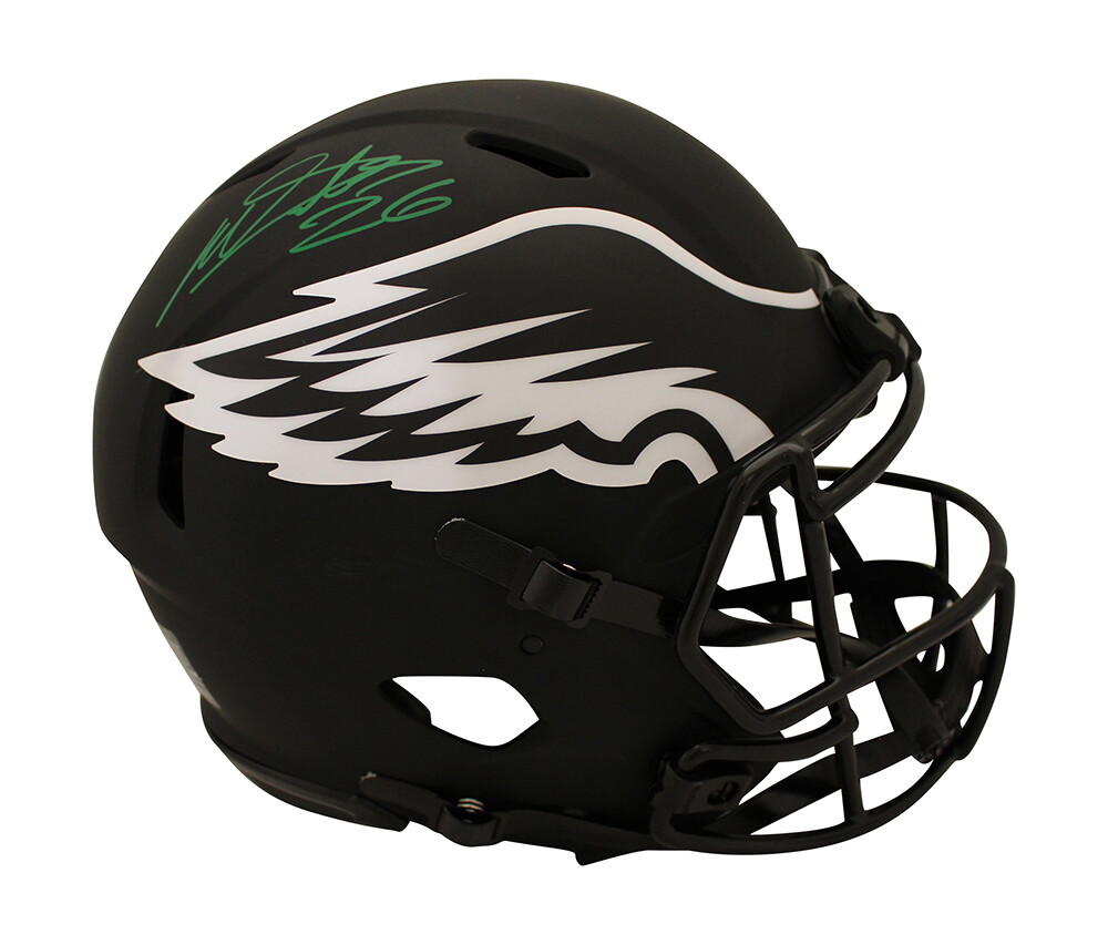 Miles Sanders Autographed Signed Philadelphia Eagles Authentic Eclipse Helmet Beckett 