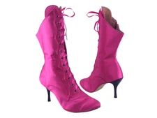 Latin Salsa Very Fine Competitive Dance Boots 3301 - Red, Black, or Pink Satin