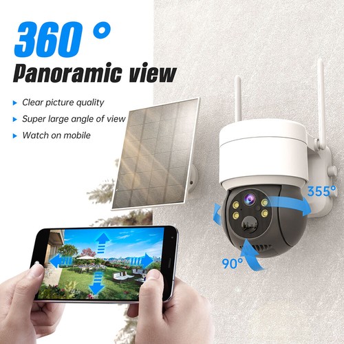 4K/1080P CCTV PTZ Outdoor Security Camera WiFi Solar Power Energy Wireless Home - Picture 39 of 67