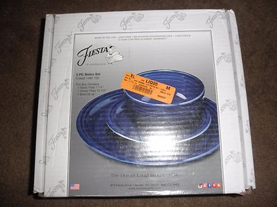 Fiestaware 3 Stück Bistrotisch Set Blau Cobalt Neu