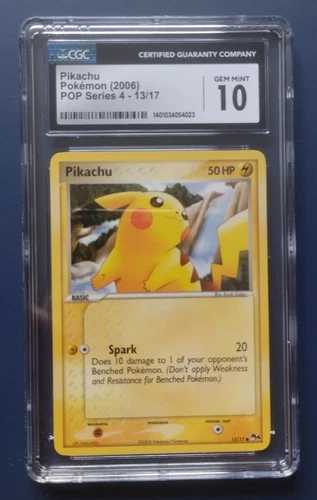 Pokemon TCG Pikachu POP series 4 13/17 2006 CGC GEM MINT 10 non holo VERY RARE