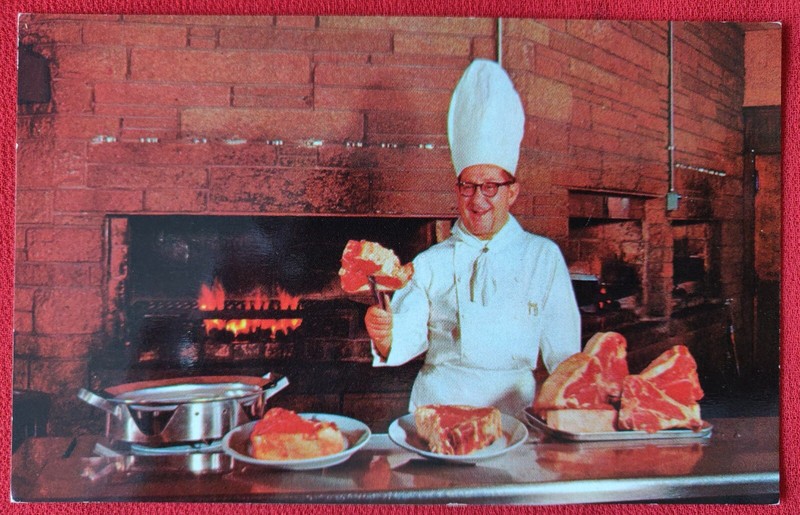 Vintage Postcard George Diamond Steak House Chicago IL-kept Pristine in Album