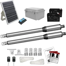 C01 Solar Gate Opener for Dual Swing Gates up to 440Lb per Arm Remote Kit NEW