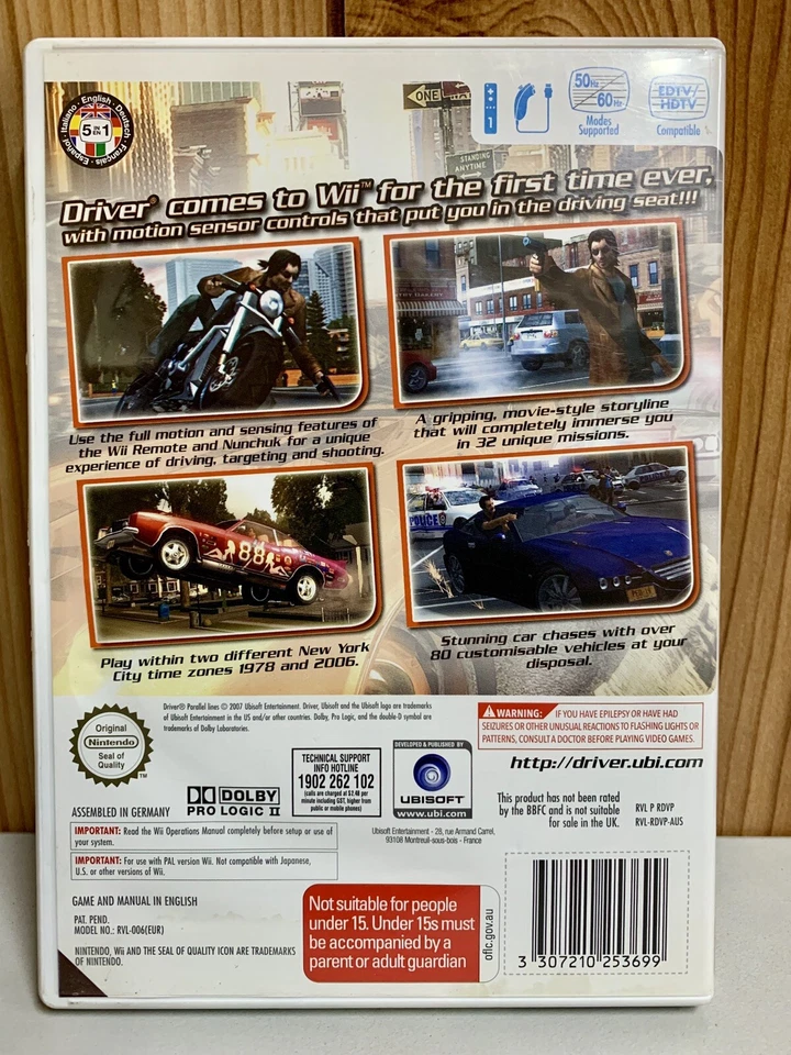 (Wii Game) Driver: Parallel Lines (MA) (Racing) PAL, Guaranteed, Cleaned, Tested - Image 2 of 3
