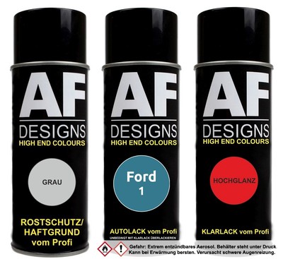 Spraydose für Ford 1 Scuba Metallic Autolack Klarlack Grundierung  Set