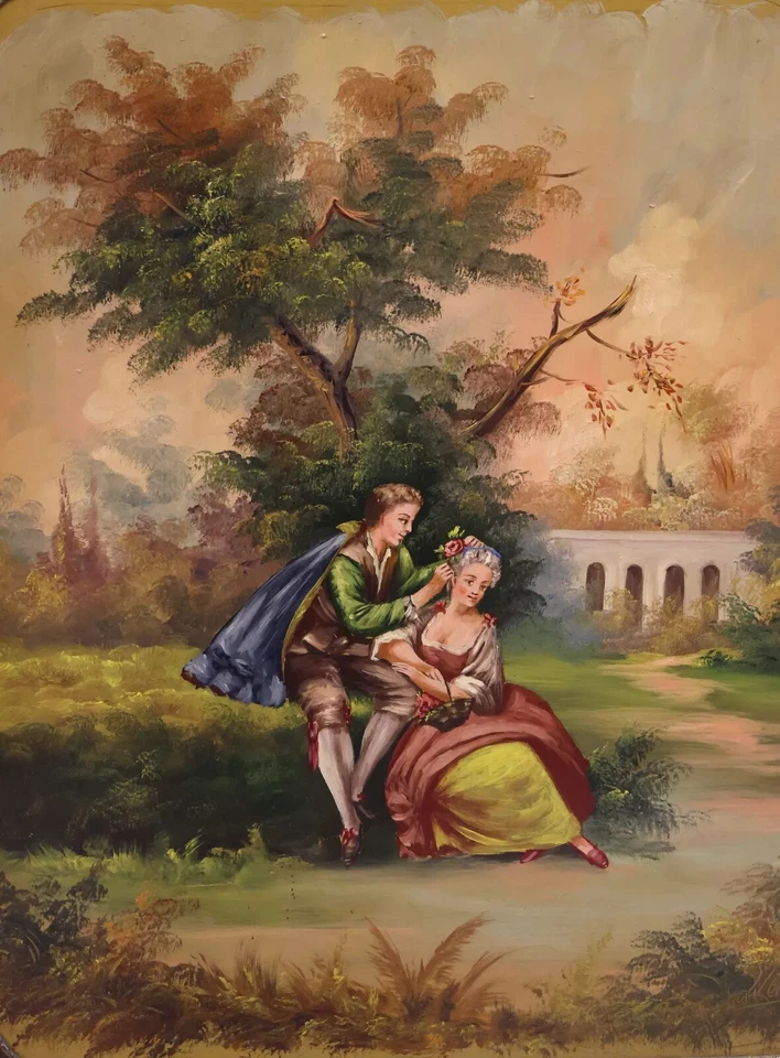 Armario, Esquina, Estilo Luis XV, 'VERNIS MARTIN', Mármol, Panel, Dorado, ¡Siglo XX! Foto 4 de 4