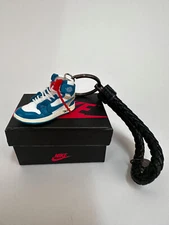 AJ x Off-White Retro High Blue White Left Shoe 3D Mini Sneaker Key Chain w/Box
