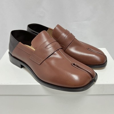27cm New Maison Margiela Tabi Loafers Leather Shoes Brown 42 Tabi 