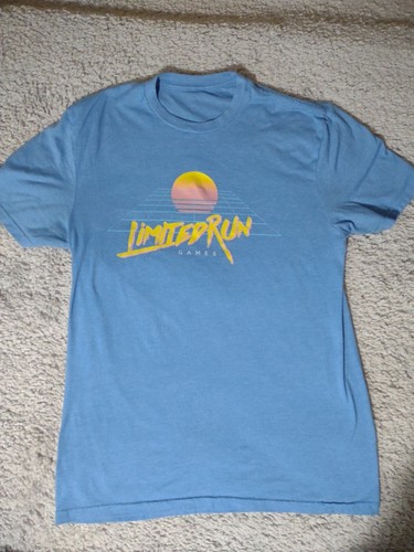 Limited Run Games Blue Logo T-Shirt Missing Size Tag Men’s/Women’s Casual Tee