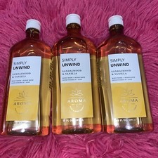 BATH BODY WORKS SIMPLY UNWIND SANDALWOOD VANILLA BODY WASH FOAM BATH 3x