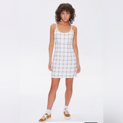 plaid cami mini dress Plaid Cami Mini Dress Size Medium