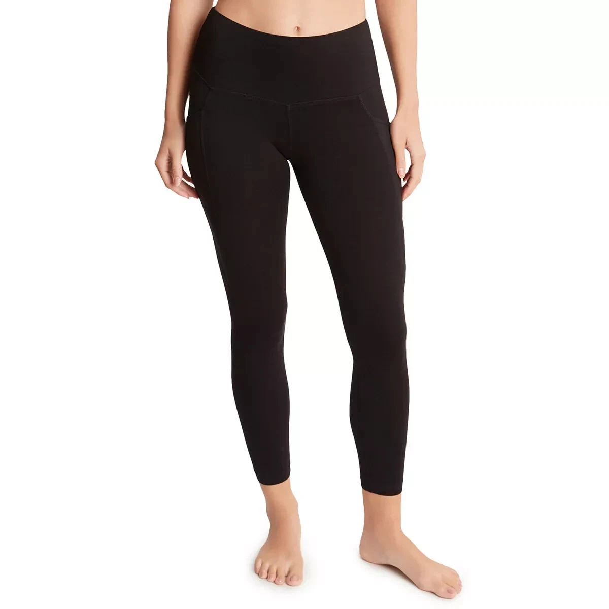 Jockey L129123 Womens Black Sport High Waisted Ankle Leggings Size
