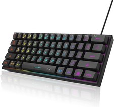 New, Black MAGEGEE Gaming Keyboard RBG Backlit Wired 61 Key TS91