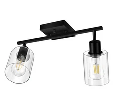 Track Lighting Fixtures Ceiling for Kitchen, Black 2-Light Wall Lights, Moder...