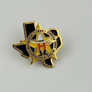 Houston Livestock Show and Rodeo Vtg Pin Texas 1994 Cowboy Western Horse Bucking