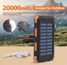BLAVOR Solar Power Bank Qi Portable Charger 20000mah External Battery