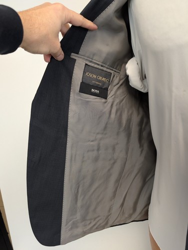 Hugo Boss 2 Piece Suit Mens 40R Gray Woven Wool Flat Front Pants 34x30 Bespoke - Picture 8 of 12