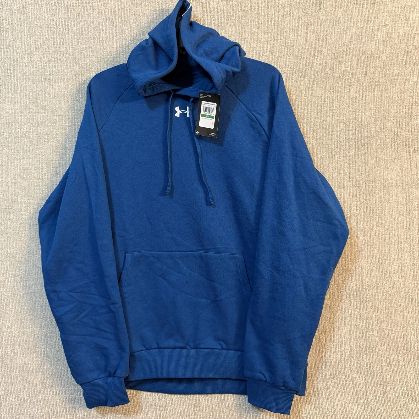 Under Armour Men's UA Rival Fleece Cotton Hoodie Pullover L Royal Blue 1379757