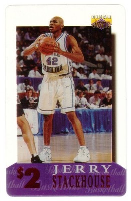 Clear Assets 1996: $2. Jerry Stackhouse (Card #3 of 30) Phone Card