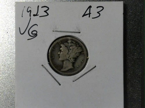 1923 P Mercury Dime circulated 90% Silver  Very good Condition, Actual coin