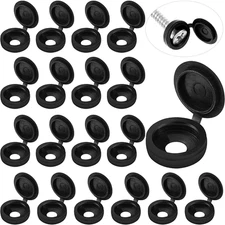 Hotop 100 Pieces Hinged Screw Cover Caps Plastic Shutter Fold Screw Snap Covers