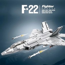 F22 Raptor Fighter Jet Building Blocks Supersonic Airplane Model Toy Technical