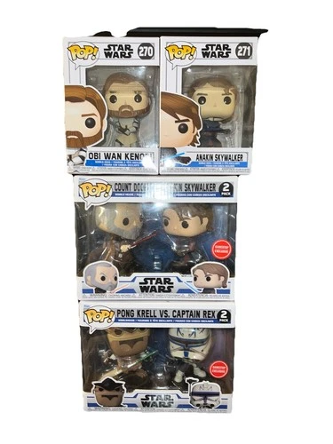 Star Wars Clone Wars Funko Pop Lot. Includes Pong Krill Vs Captain Rex