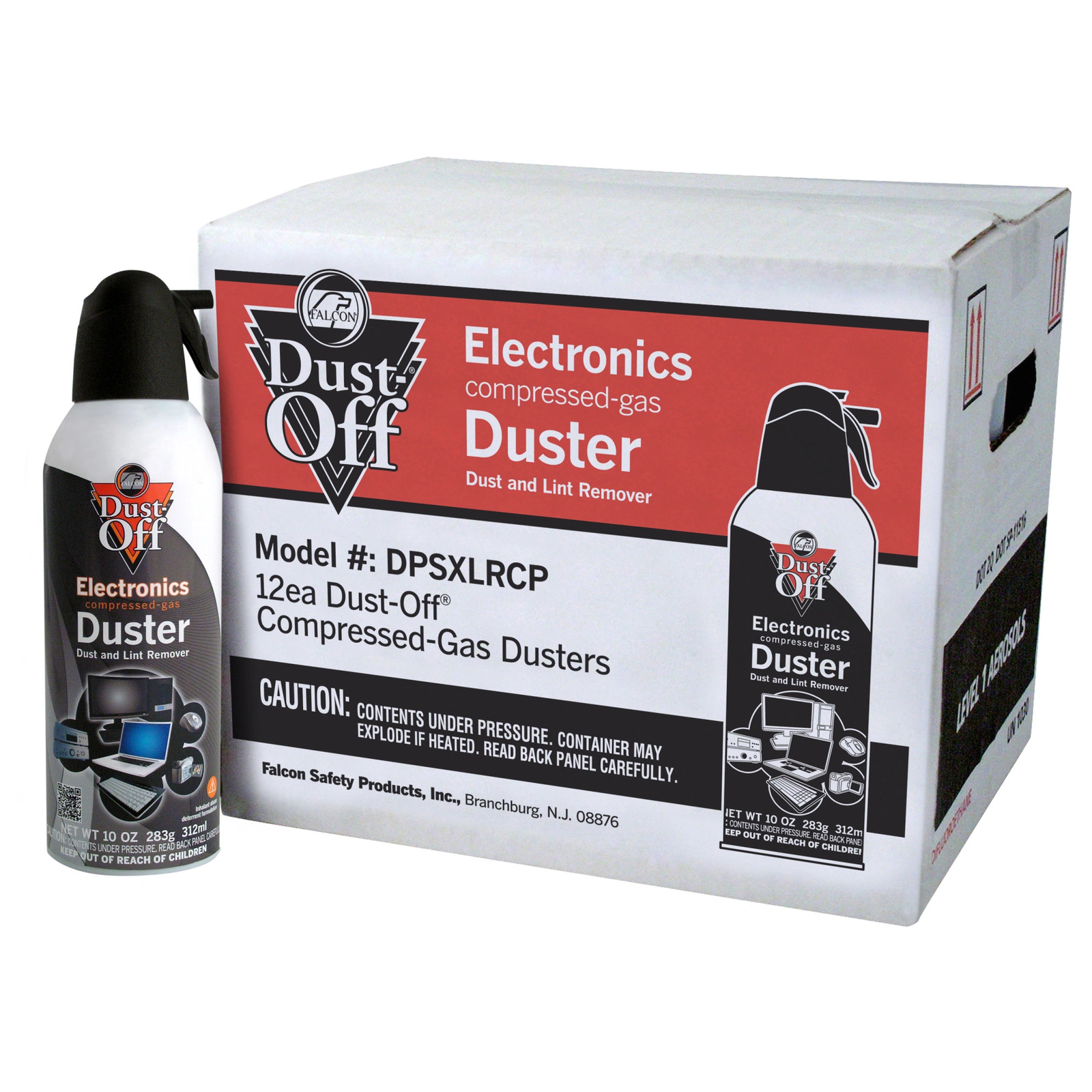 Falcon Safety Dust Off DPSXLRCP Compressed Gas, 10 Oz, Pack 