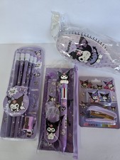 Kuromi Sanrio Collectible Animation Stationery Set Pencils Pen Purple and Brush