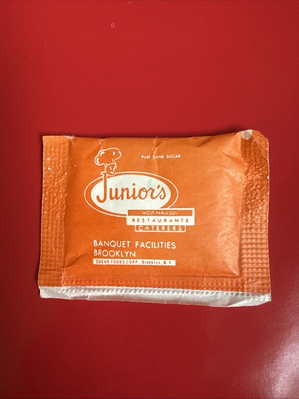 Juniors Restaurant Sugar Packet restaurant Advertising Brooklyn 1970