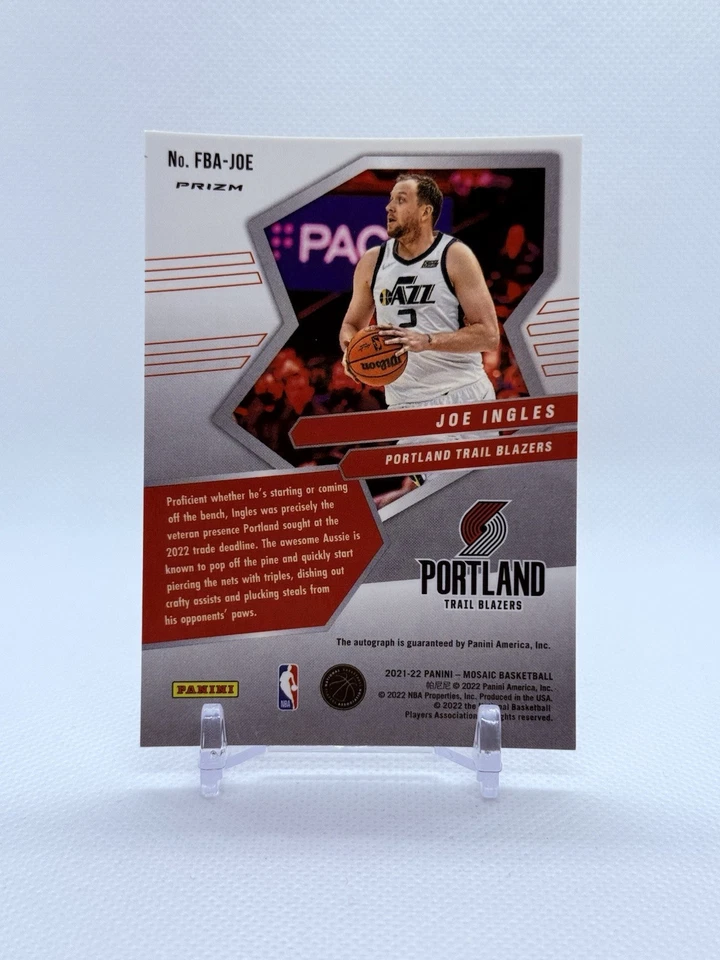 2021-22 Joe Ingles Panini Mosaic Fast Break Silver Autographs #FBA-JOE Blazers - Image 2 of 4