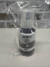 Epson 502 Black Pigment Ink Bottle 127ml EcoTank T502 Replacement NEW Sealed