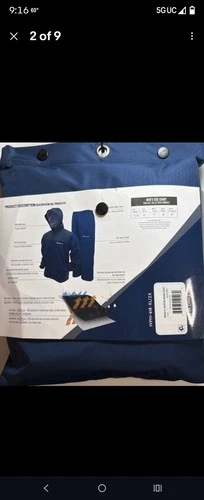 NWT Frogg Toggs Men's Vapor Rain suit Size XL/2XL Blue H3 image 2