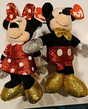Mickey And Minnie Mouse Ty Sparkle Plush