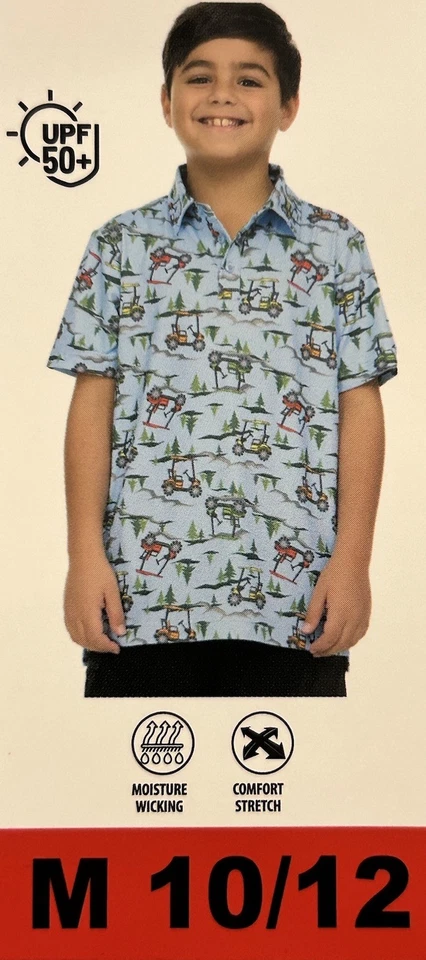 Новый с Ярлыками Pacific Trail рубашка-поло размер средний 10/12 мальчиков синий, UPF 50 +, эластичной - Изображение 4 из 4