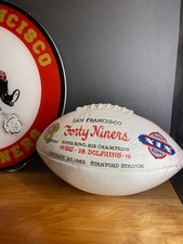 1985 Super Bowl  XIX Football 49ers Dolphins game ball
