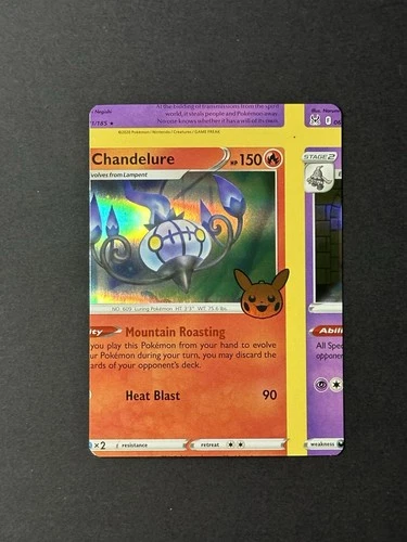 NFC Chandelure Trick Or Trade Miscut Error Holo Pokemon TCG Card