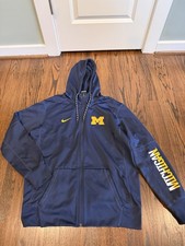 Nike Michigan Wolverines Thermafit Hoodie Sweatshirt Size L