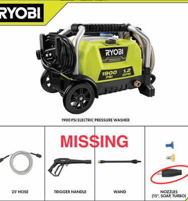 #ad #ad RYOBI 1900 PSI 1.2 GPM Cold Water Wheeled Corded Electric Pressure Washer $89.95