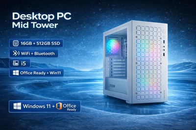 PC Desktop / 16GB RAM | 250 GB SSD Intel i5 Win 11 Pro+Office WiFi Bluetooth - Imagen 1 de 3