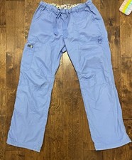 koi Women s Blue Scrub Pants Size M Drawstring Elastic Waist Cargo Pockets