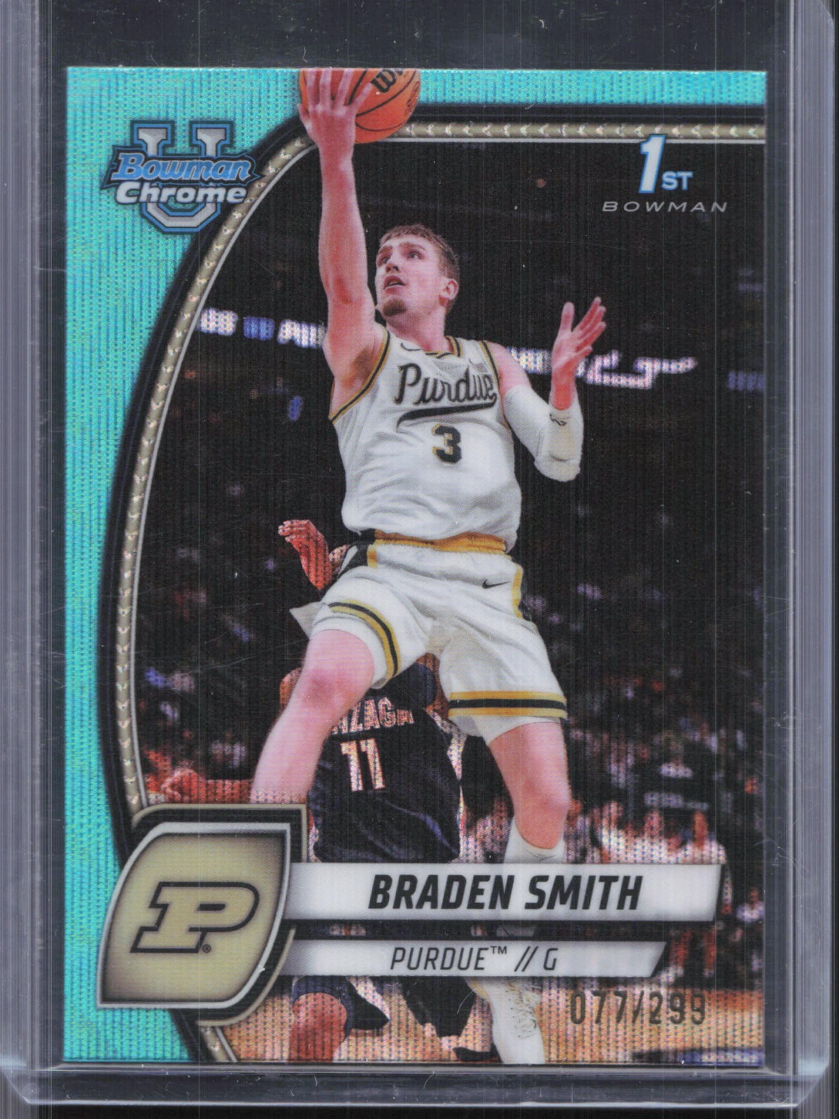 2024-25 Bowman University Chrome #12 Braden Smith Aqua Wave Refractor #/299