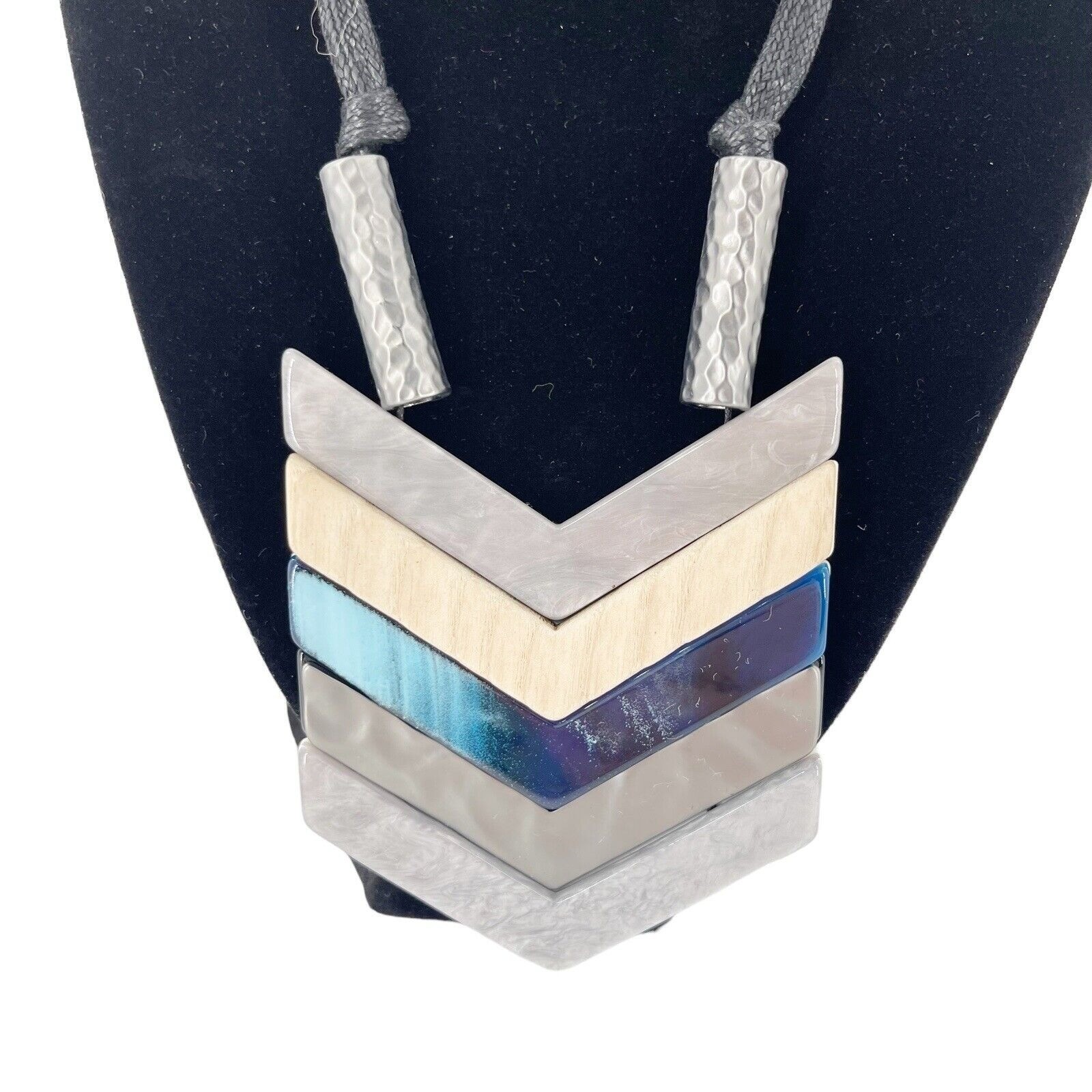 Arrowstack Chevron Reversible Necklace Metal Slid… - image 2