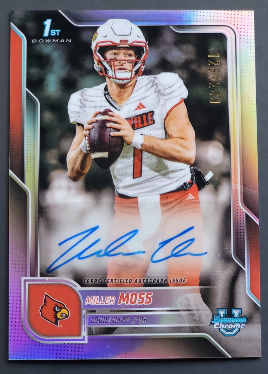 2025 Bowman Chrome U Miller Moss Refractor Auto 126/299 1st Bowman Louisville